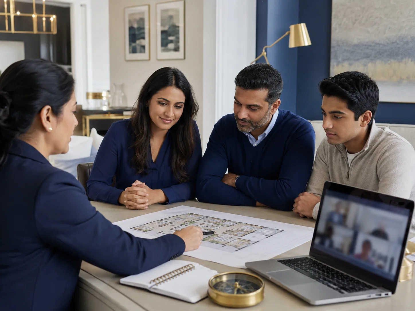 USA Client Vastu Consultation Experience USA clients reviewing Vastu consultation guidance for homes and properties